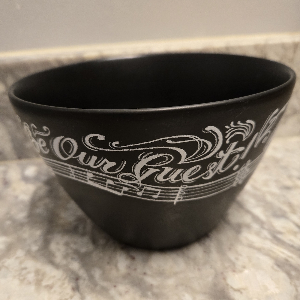 Disney's Beauty And The Beast Lumiere Please Be Our Guest Lyrics On Black Bowl